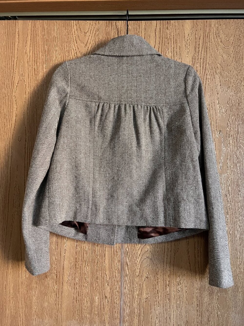 Tulle Wool Blend Babydoll Swing Jacket - Picture 6 of 6
